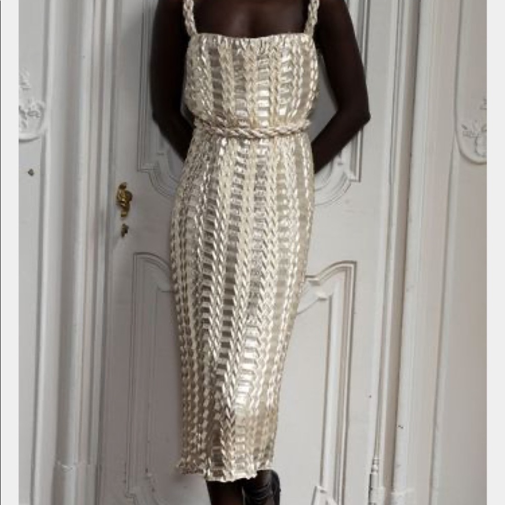 Johanna Ortiz Party Caribbean Metallic Midi Dress